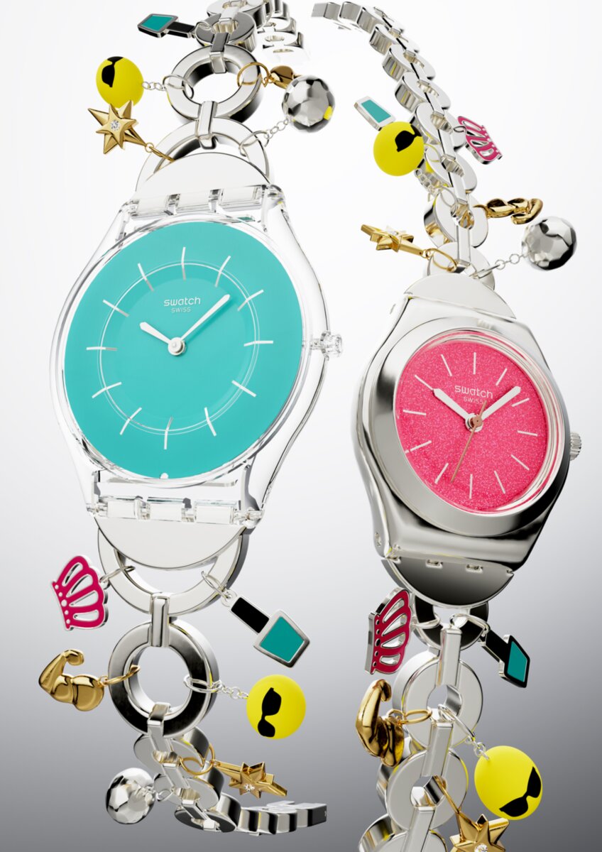 Estes novos relógios da Swatch para o Dia da Mãe chegam com amuletos dos emojis mais populares