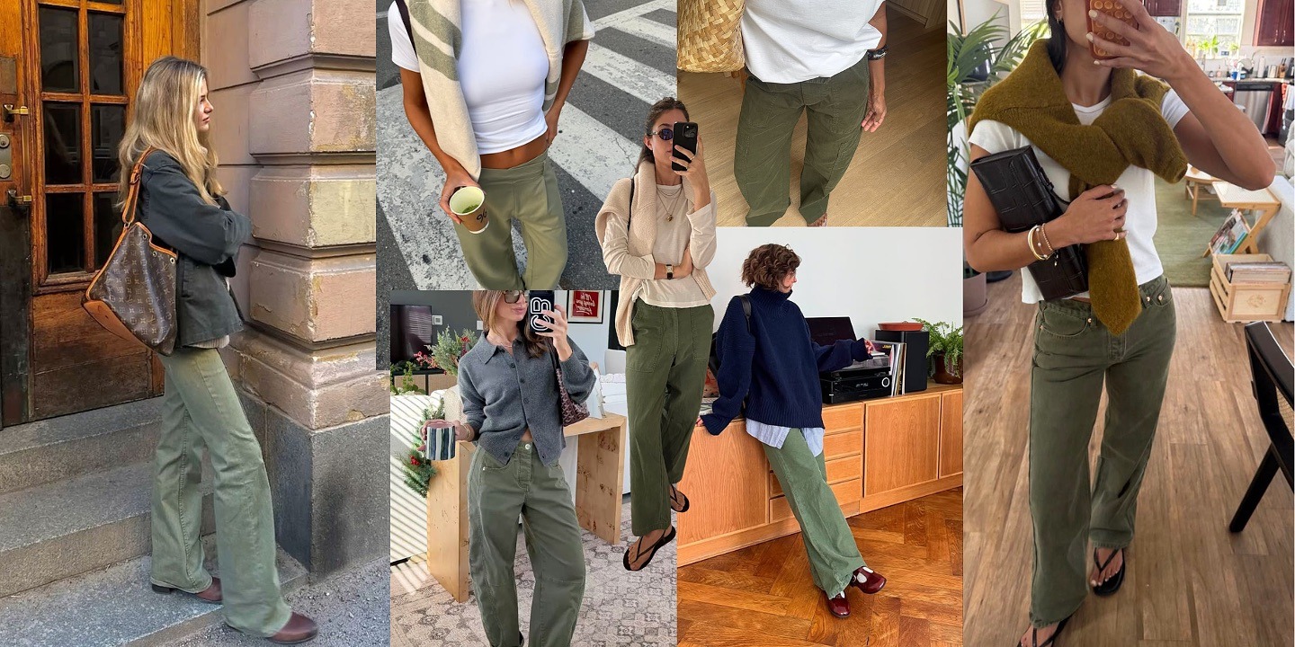 As calças de ganga caqui são o novo neutro da primavera. Inspire-se nestes looks
